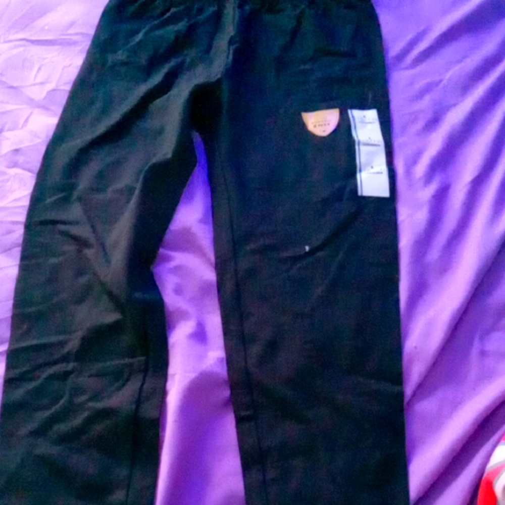Black Pants with Logo Patch